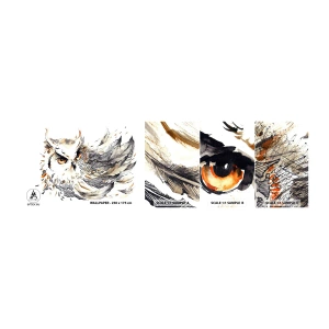 Fototapeta Vzorek Standard Eco - Přišla ze světa kouzel - Pták, Sova, Grafika - 100x30 cm