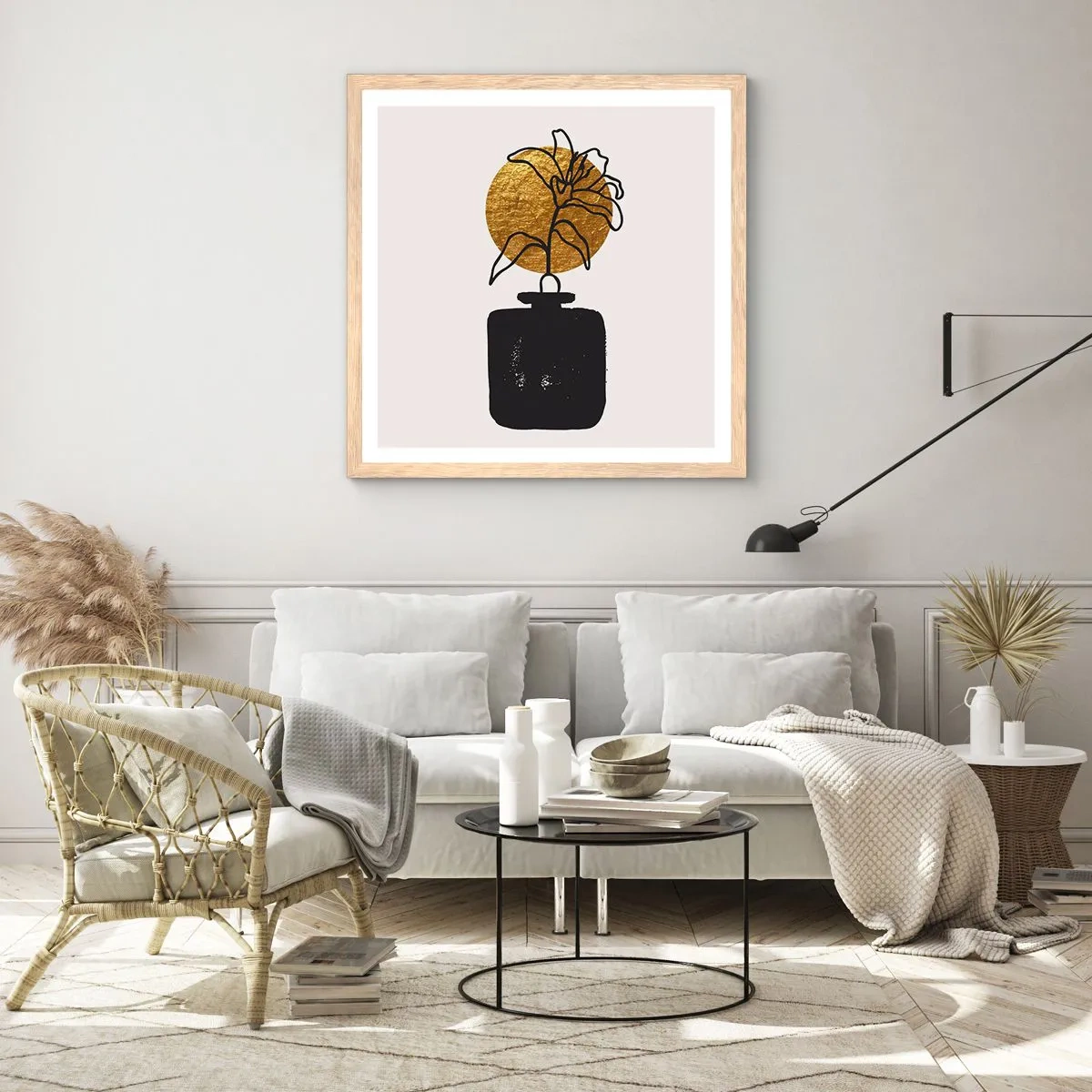 Plakát v rámu světlý dub - Krása, která má cenu zlata - 60x60 cm