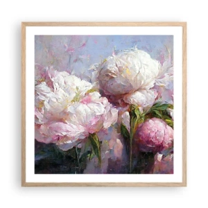 Plakát v rámu světlý dub - Kytice překypující životem - 60x60 cm