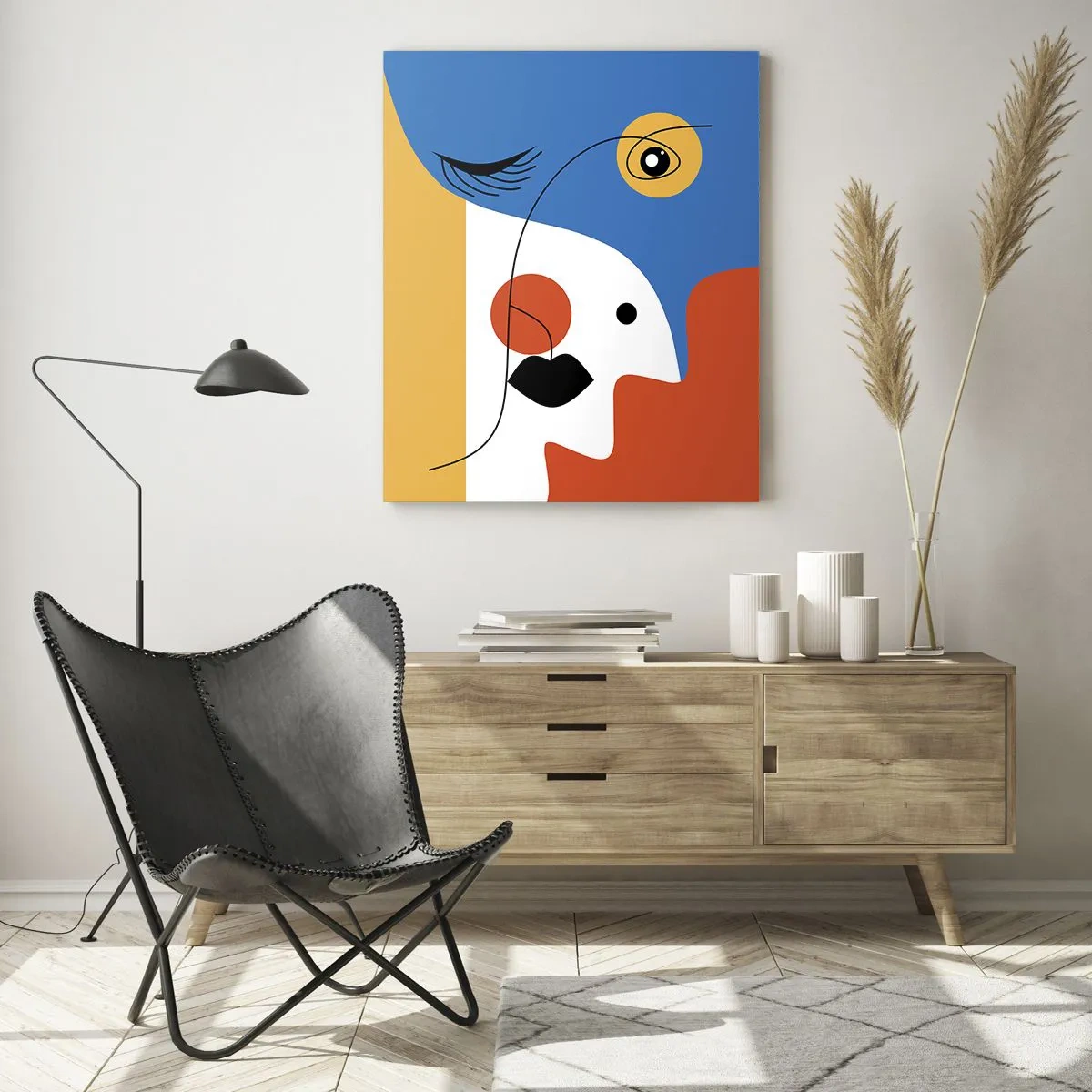 Obraz na skle - Portrét: dekonstrukce - 80x120 cm