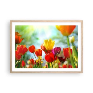 Plakát v rámu světlý dub - Všechny barvy slunce - 70x50 cm