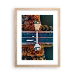 Plakát v rámu světlý dub - Za vodami, za lesy - 30x40 cm