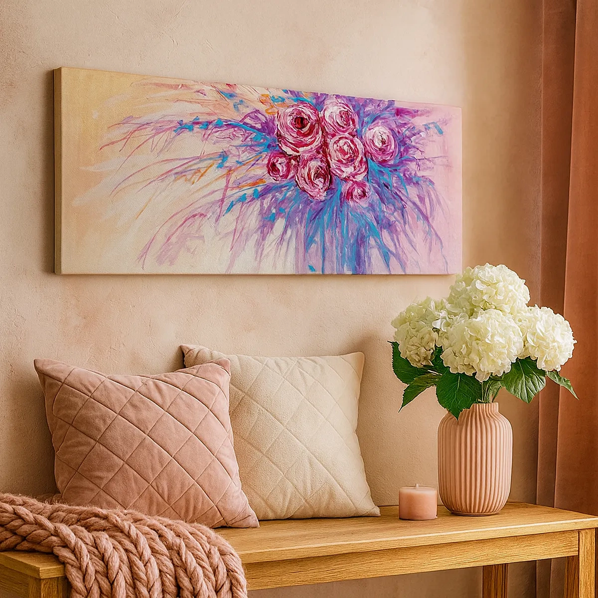 Obraz na plátně - Růžová fontána - 30x30 cm