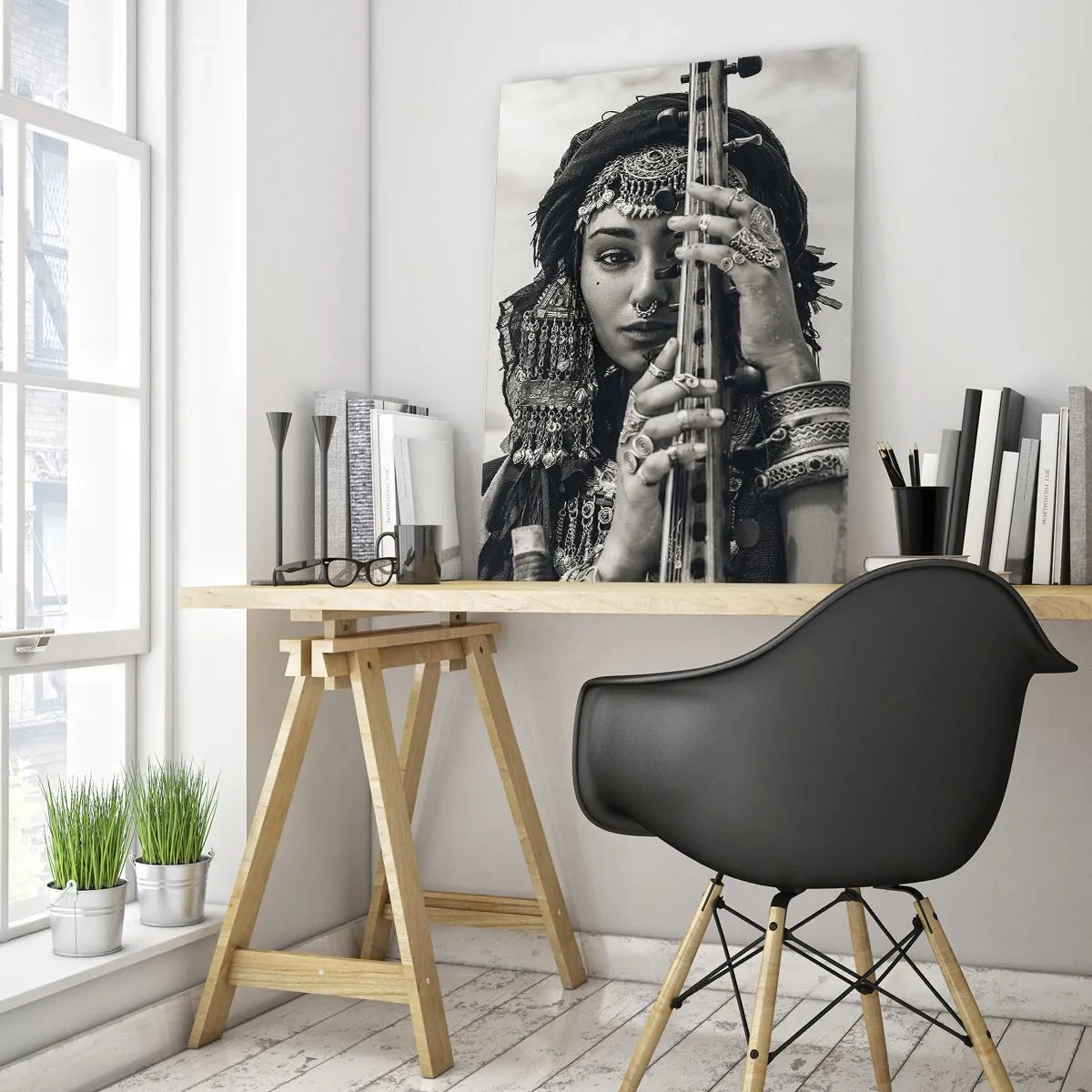 Obraz na skle - Samotná hudba orientu - 70x100 cm