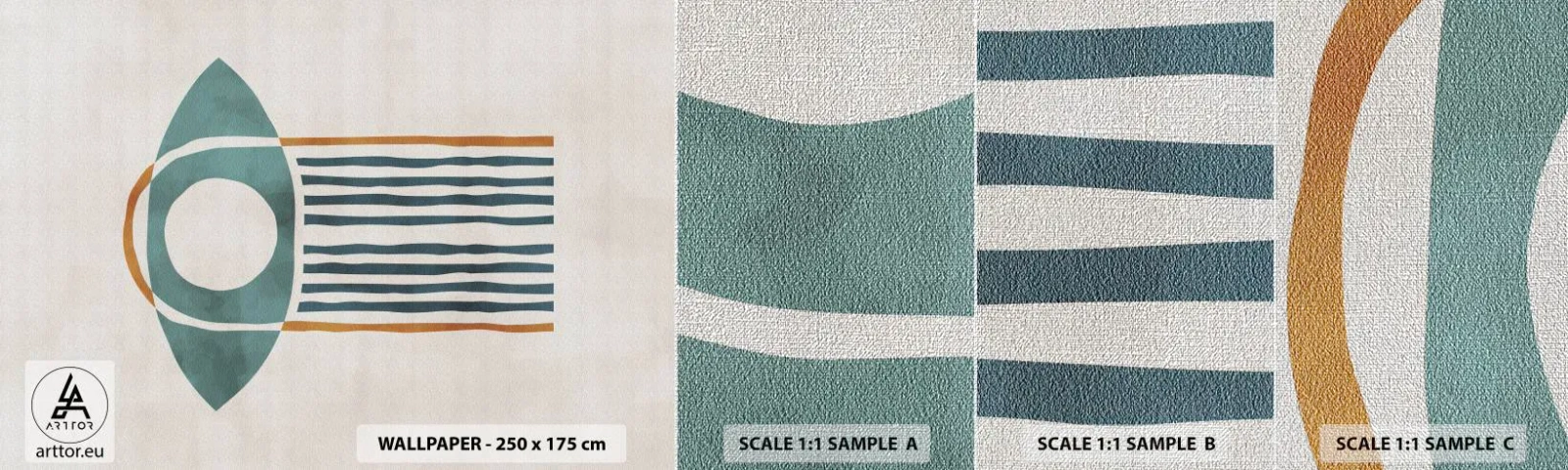 Vzor Fototapety Premium Canvas - Znaky a rituály - Boho, Oko, Minimalismus - 100x30 cm