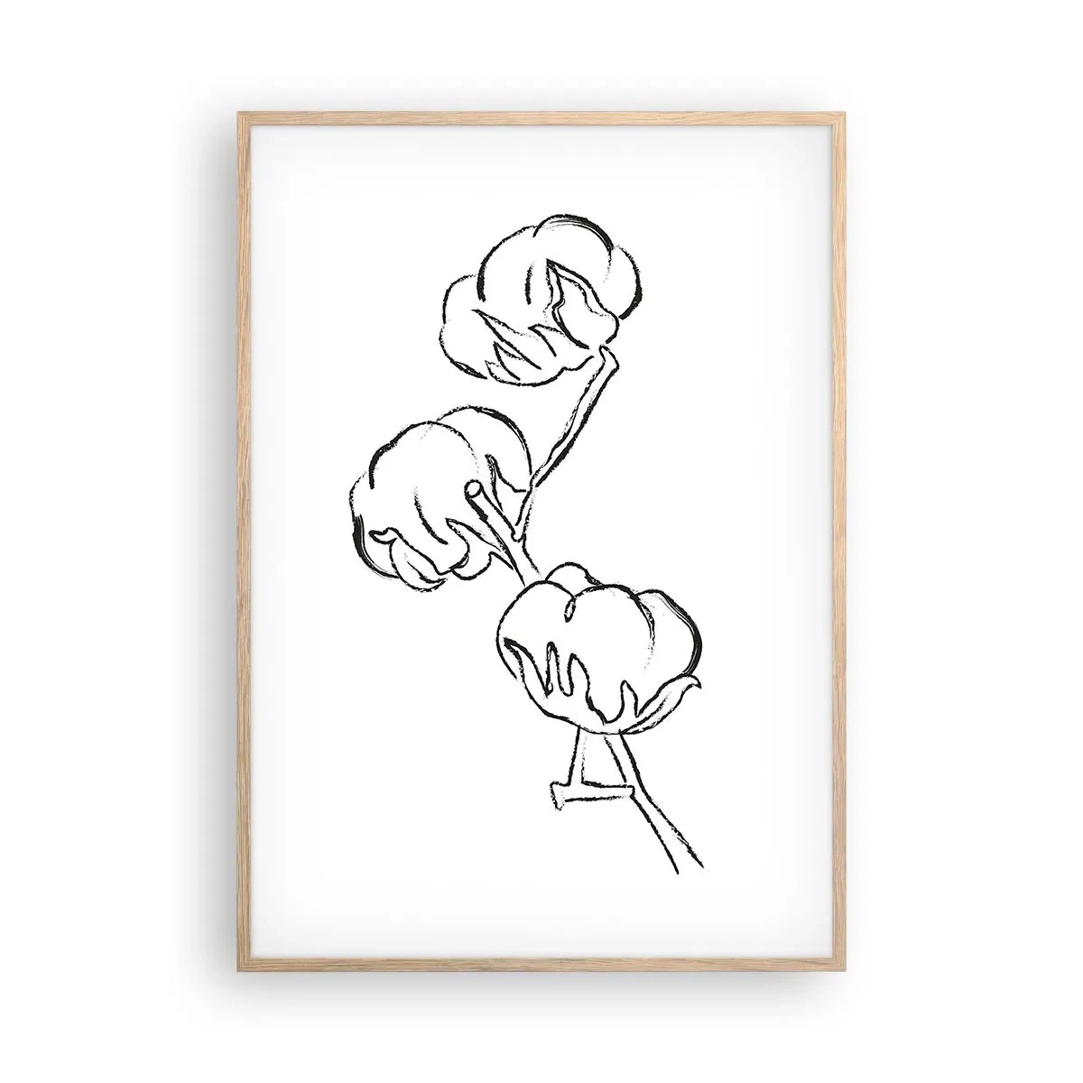 Plakát v rámu světlý dub - Bavlněné chmýří - 70x100 cm