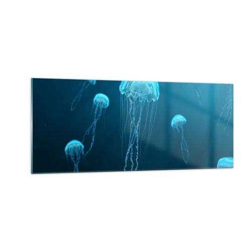 Obraz na skle - Oceánský tanec - 100x40 cm