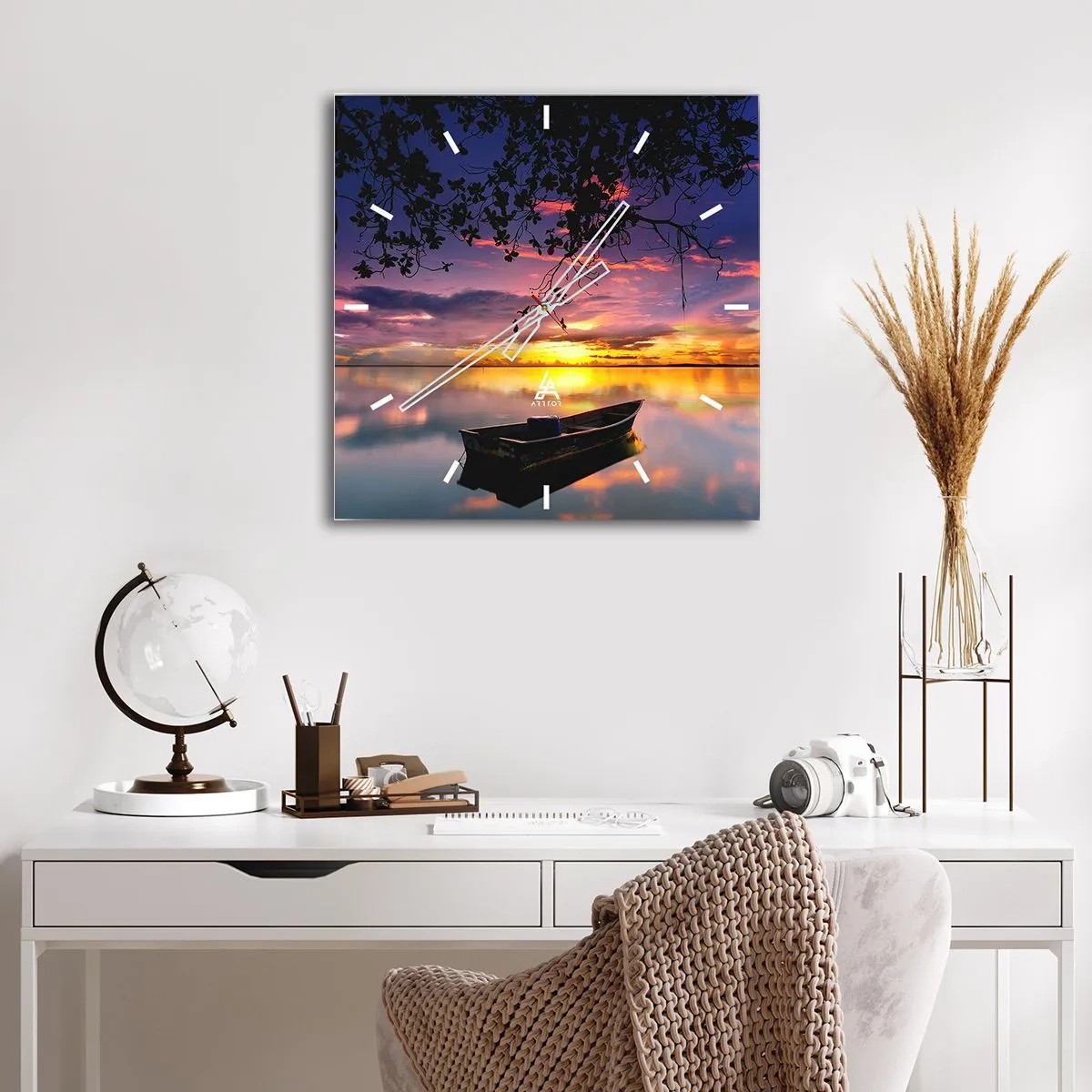 Nástěnné hodiny - „Zdá se, že visíš uprostřed nebe…“ - 40x40 cm