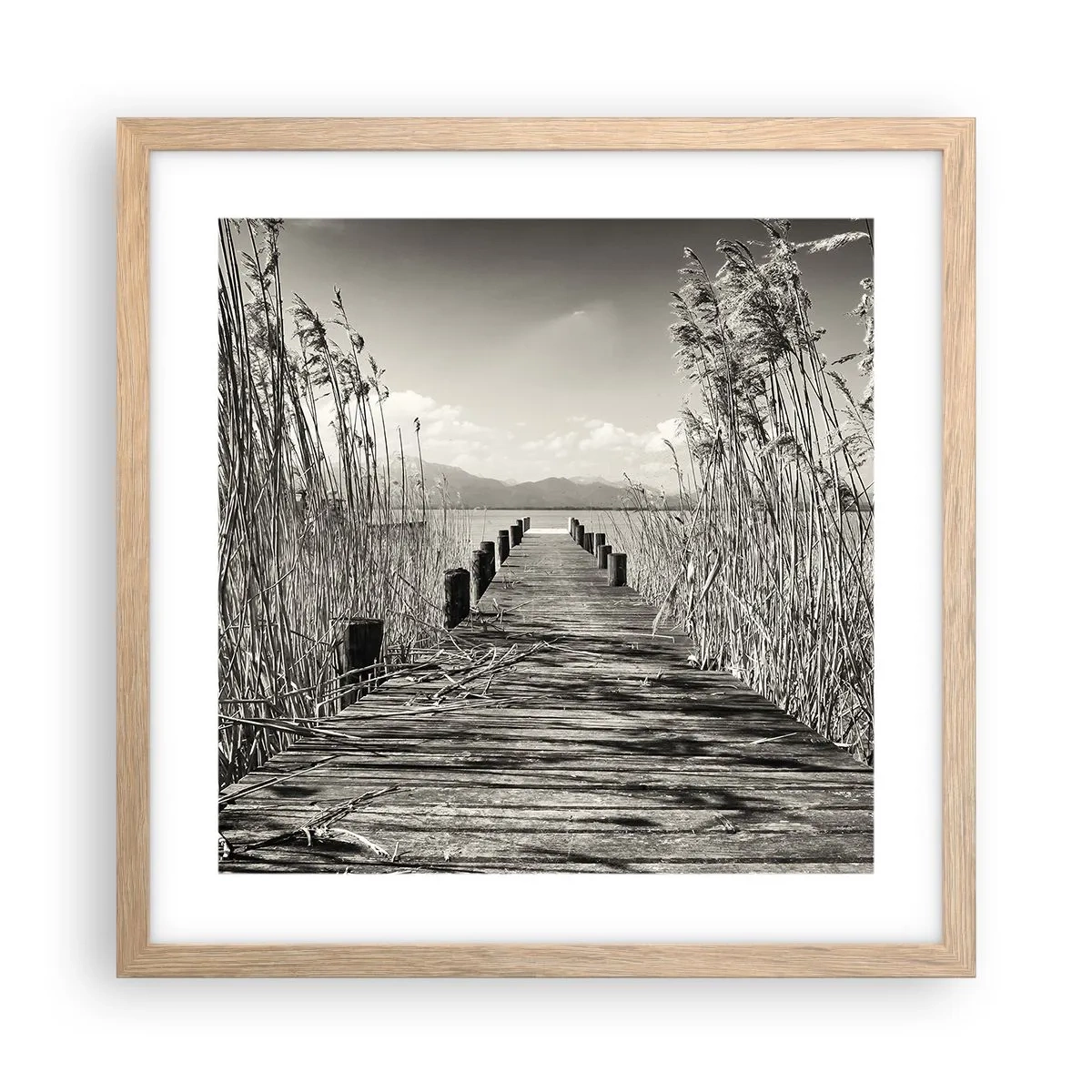 Plakát v rámu světlý dub - V ústraní travin - 40x40 cm