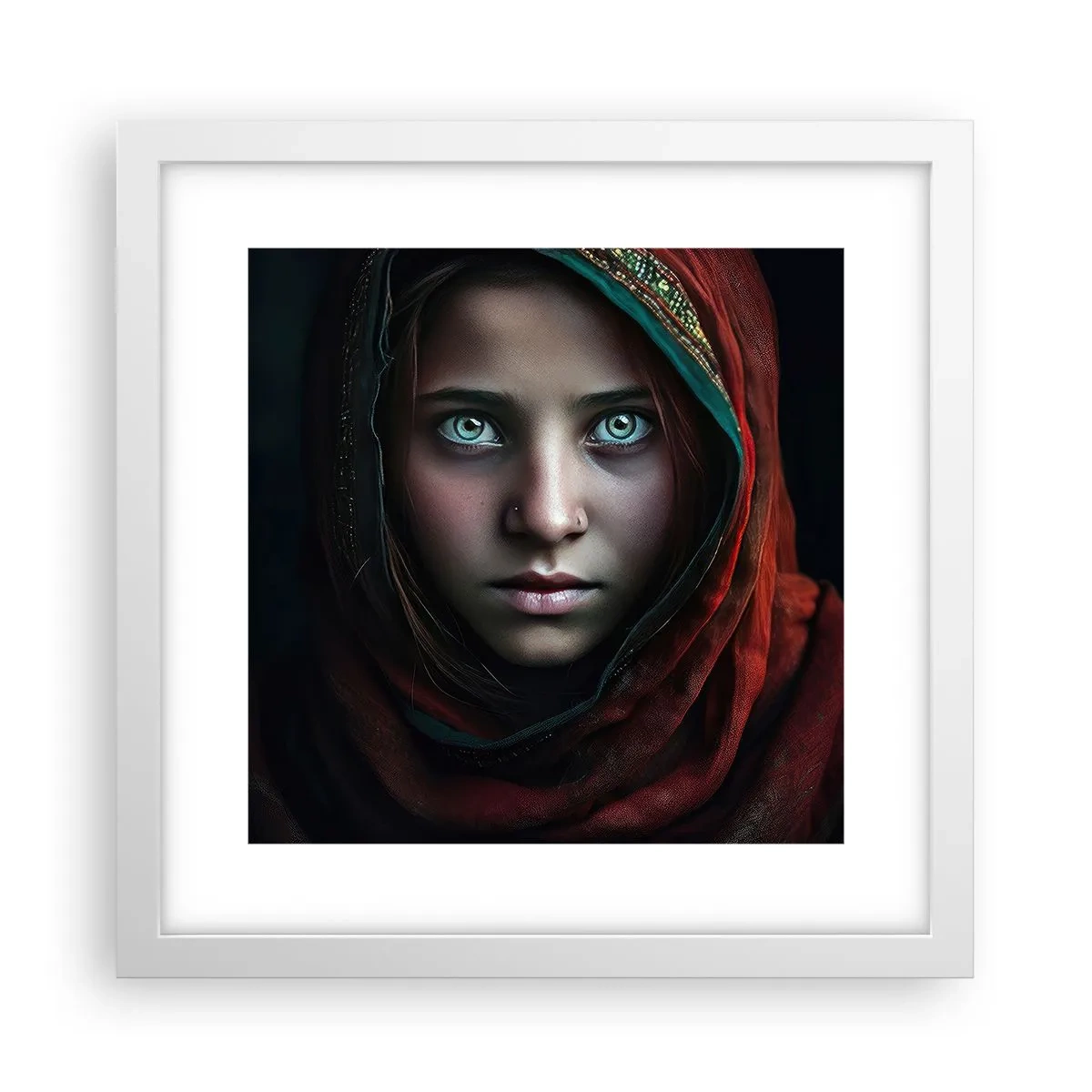Plakát v bílém rámu - Východní princezna - 30x30 cm