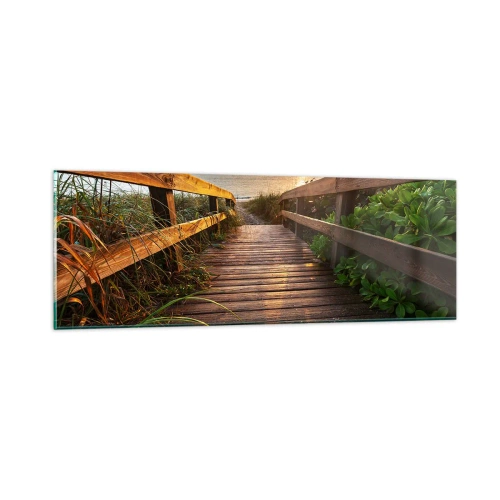 Obraz na skle - A přímo ke břehu - 90x30 cm