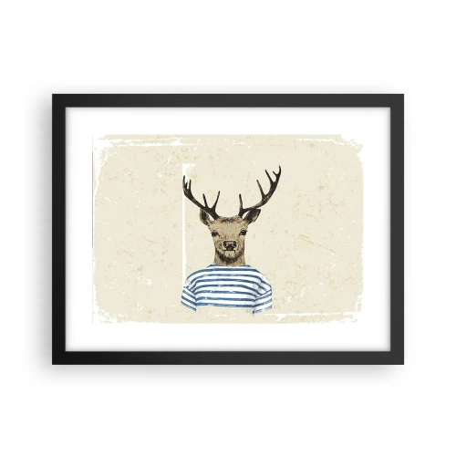 Plakát v černém rámu - Protože mám rád pruhované košile! - 40x30 cm