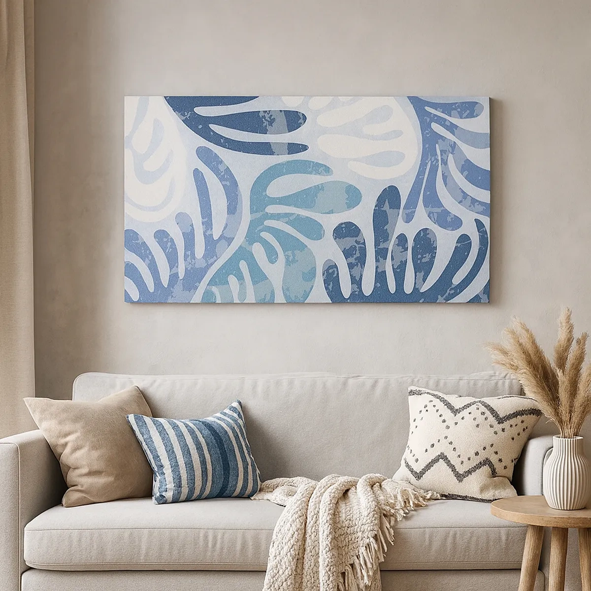 Obraz na plátně - Modré kapradí - 30x30 cm