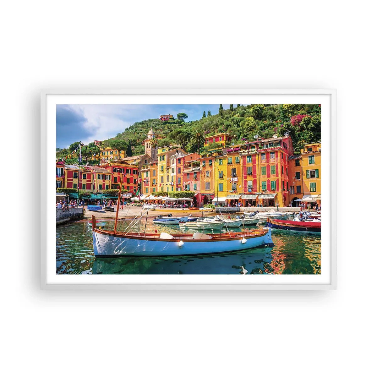 Plakát v bílém rámu - Italské dopoledne - 91x61 cm