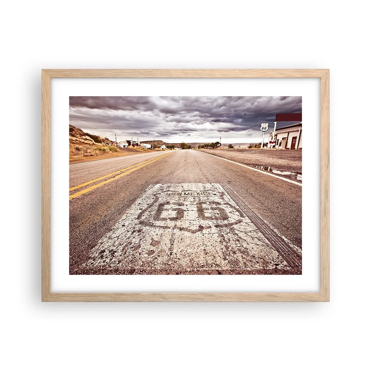 Plakát v rámu světlý dub - Mother Road - americká legenda - 50x40 cm