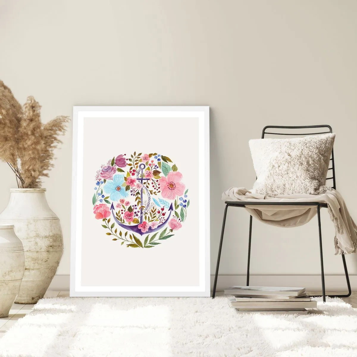 Plakát v bílém rámu - Námořníkův hezký sen - 40x50 cm