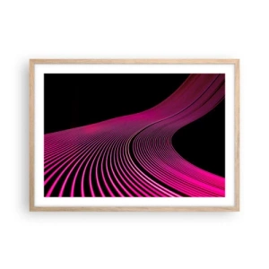 Plakát v rámu světlý dub - Alej světla - 70x50 cm