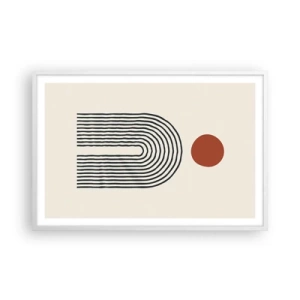 Plakát v bílém rámu - Magnetismus tvarů a barev - 91x61 cm