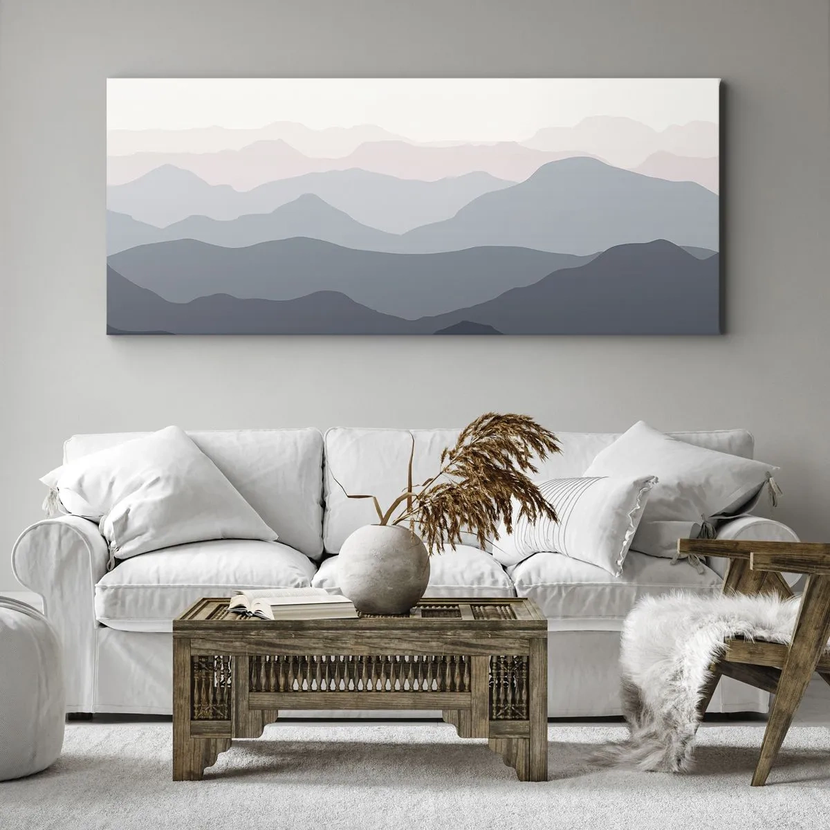 Obraz na plátně - Vlny hor - 100x40 cm