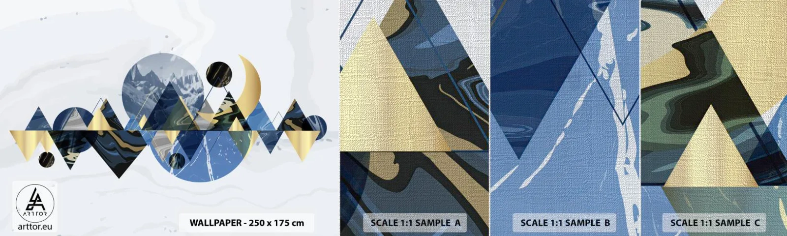 Vzor Fototapety Premium Canvas - Geometrická krajina - Abstrakce, hory, Kus - 100x30 cm