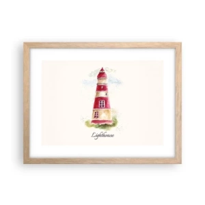 Plakát v rámu světlý dub - Tady je vždy počasí - 40x30 cm