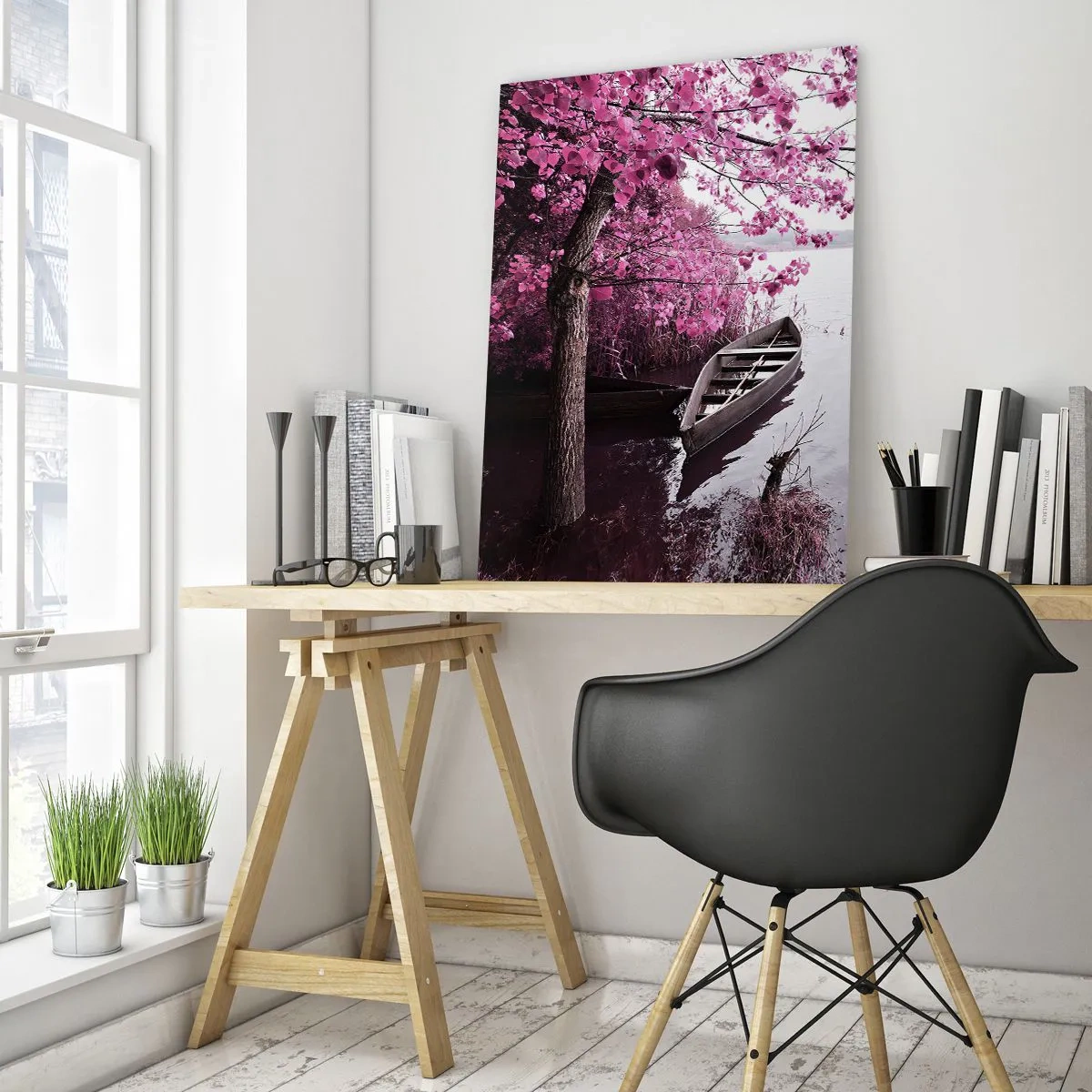 Obraz na skle - V růžovém tichu - 50x70 cm
