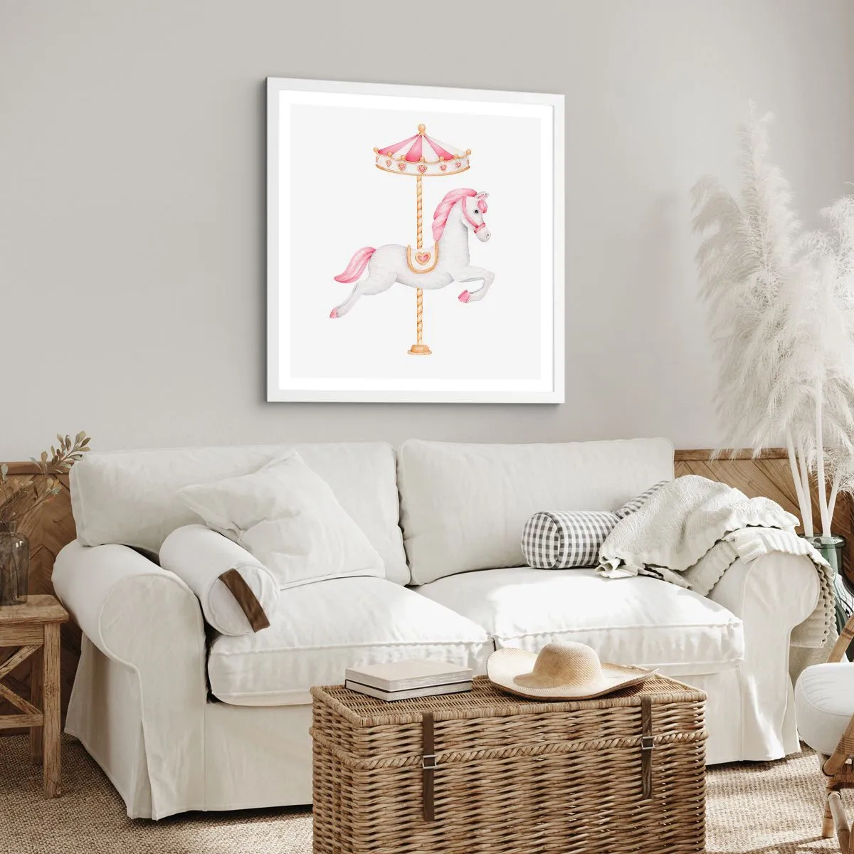 Plakát v bílém rámu - Vyrazil z kopýtka - 60x60 cm