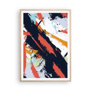 Plakát v rámu světlý dub - Dynamická kompozice - 70x100 cm