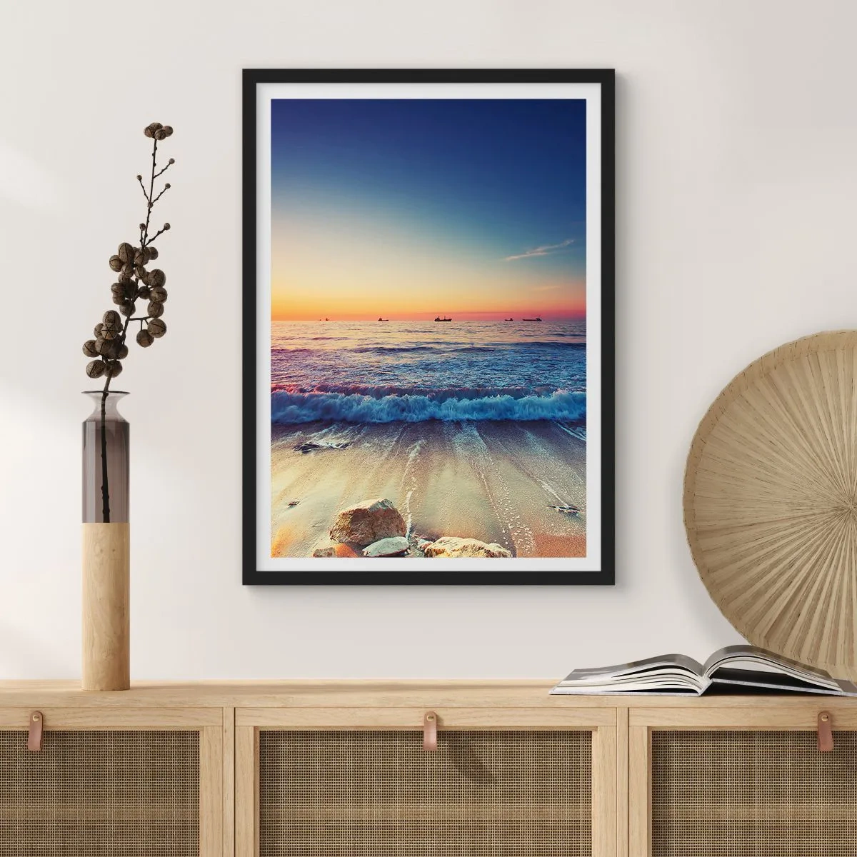 Plakát v černém rámu - Co je za obzorem? - 61x91 cm