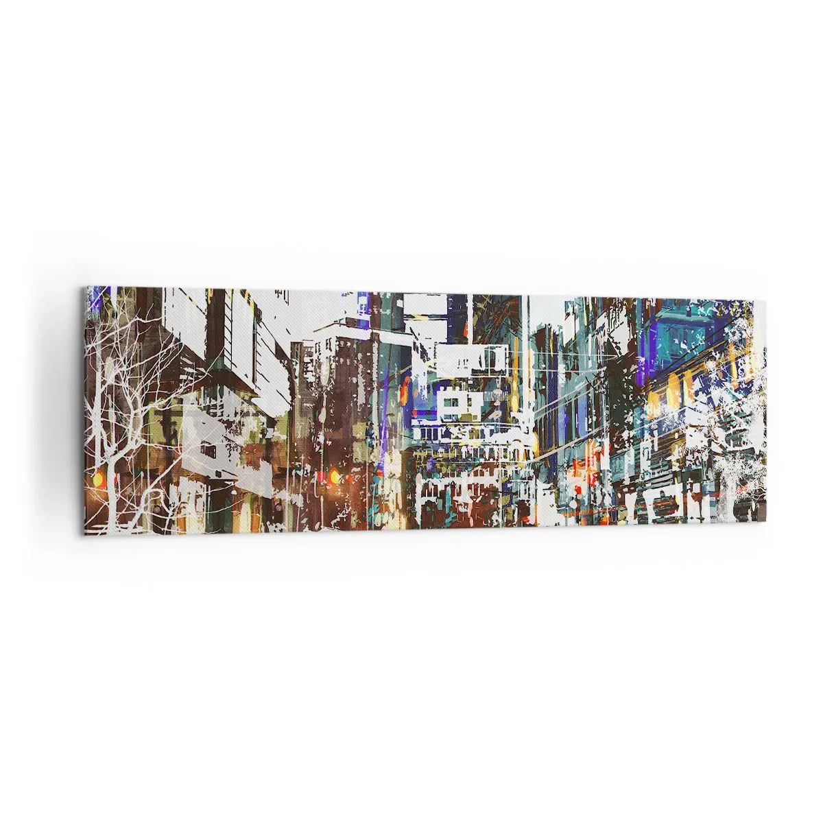 Obraz na plátně - Třpytivé město - 160x50 cm