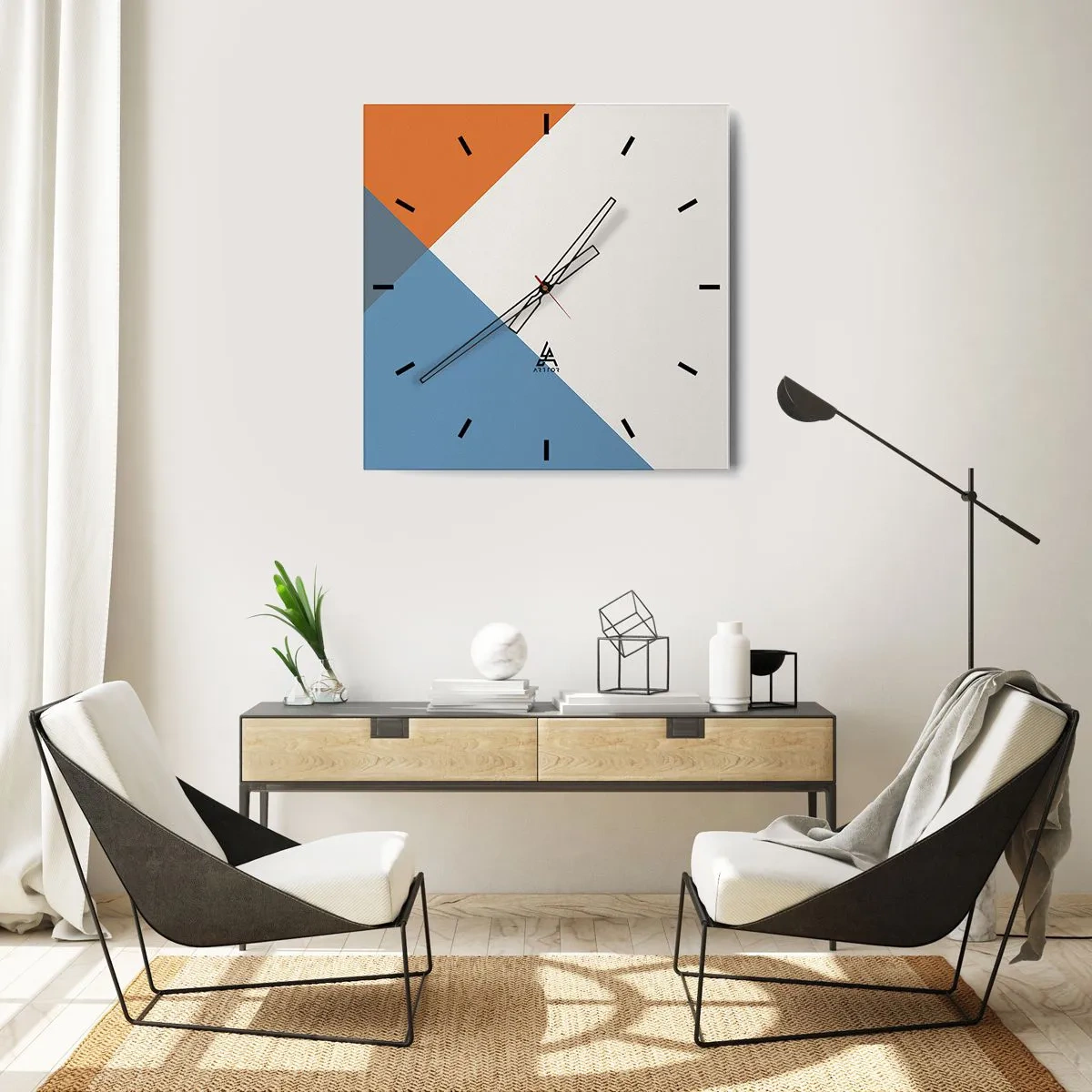 Nástěnné hodiny - Pod úhlem… - 40x40 cm