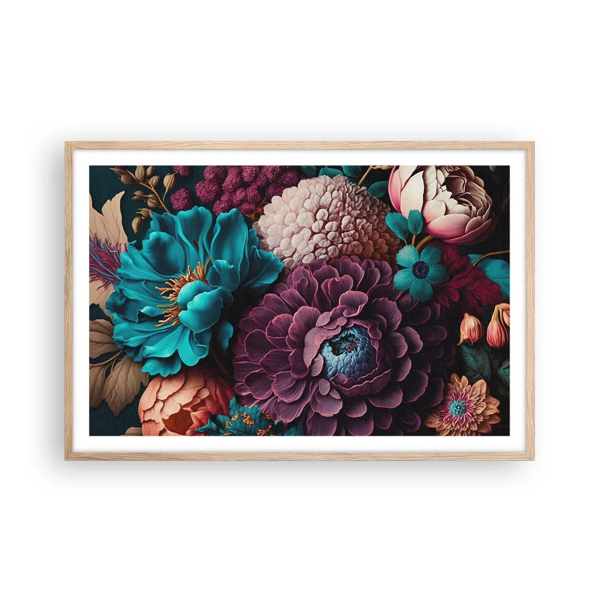 Plakát v rámu světlý dub - Úroda přírody - 91x61 cm