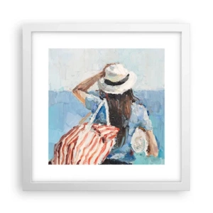 Plakát v bílém rámu - Vítej na dovolené - 30x30 cm