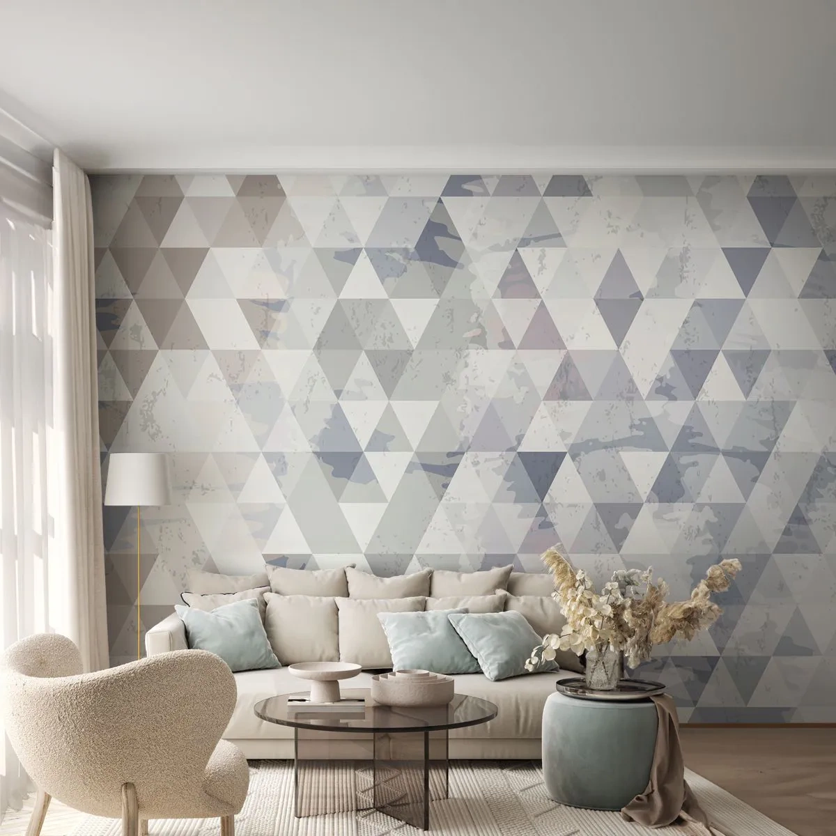 Fototapeta Standard Eco - V rytmu na tři - Abstrakce, Kus, Trojúhelníky - 300x210 cm