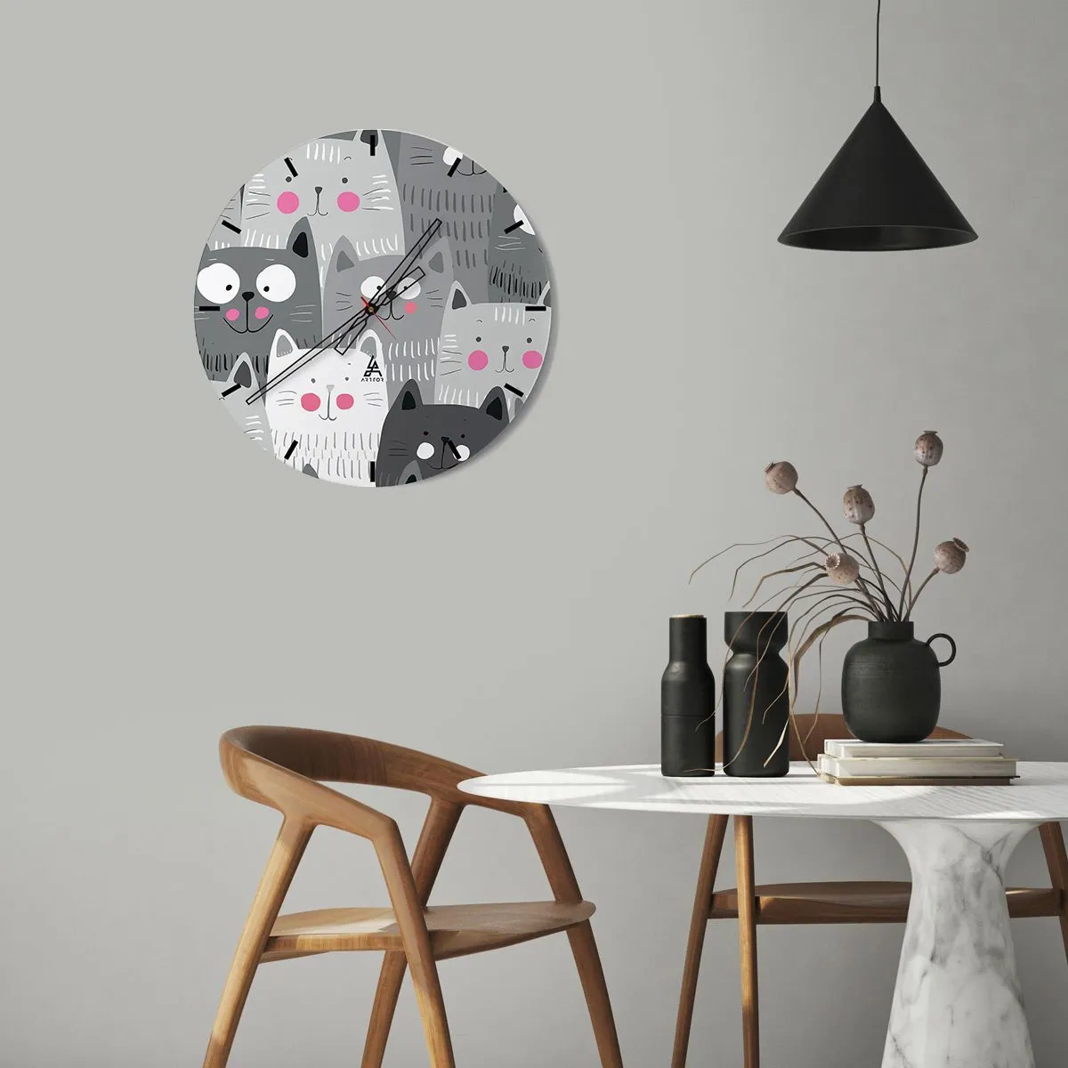 Nástěnné hodiny - Kočičí svět - 30x30 cm