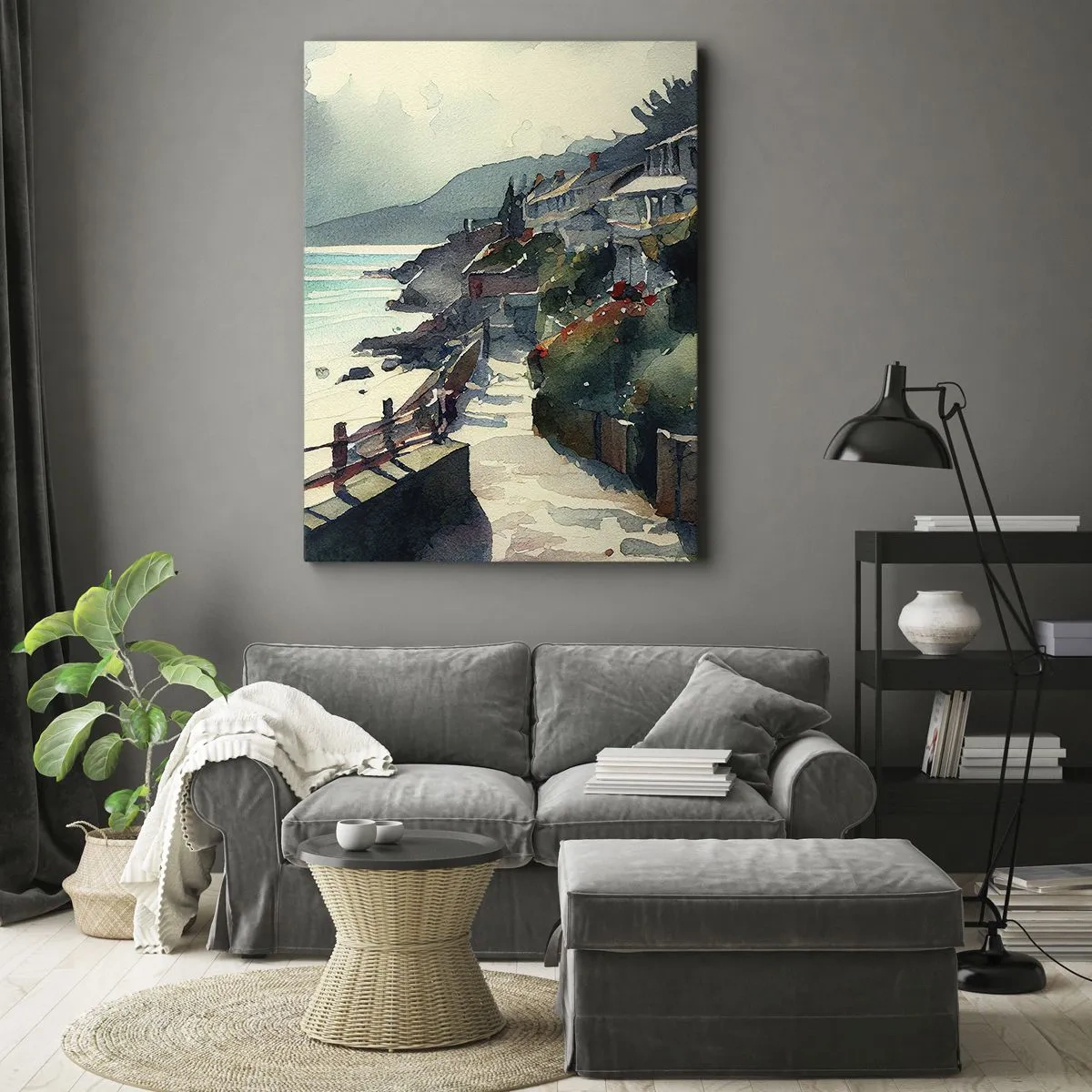 Obraz na plátně - Středomořské městečko - 50x70 cm