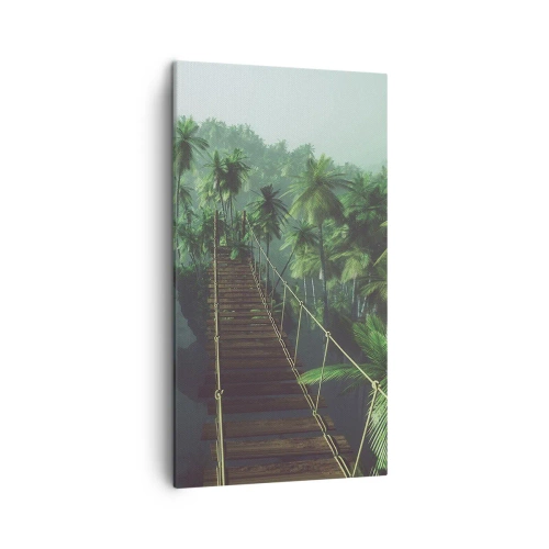 Obraz na plátně - U vodopádu zeleně - 45x80 cm