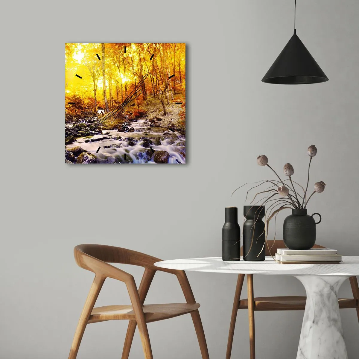 Nástěnné hodiny - Kameny zasazené do zlata a platiny - 30x30 cm