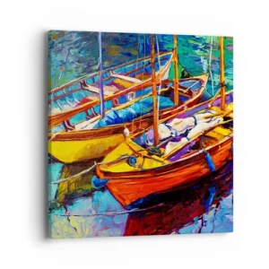 Obraz na plátně - Na vodě husté od barev - 40x40 cm