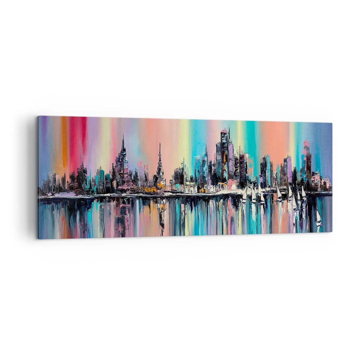 Obraz na plátně - Noční proud světla - 140x50 cm