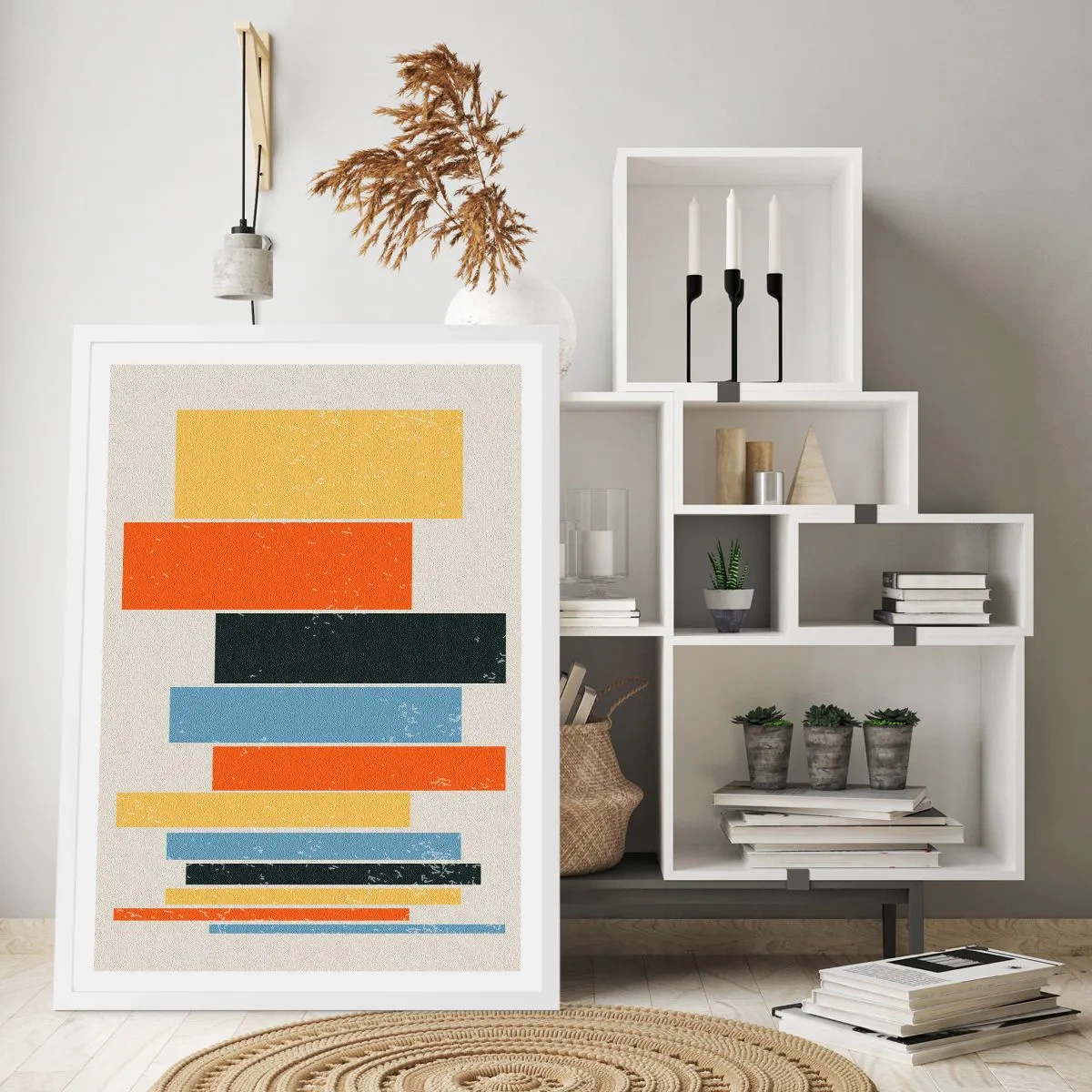 Plakát v bílém rámu - Záznam hudby - 70x100 cm