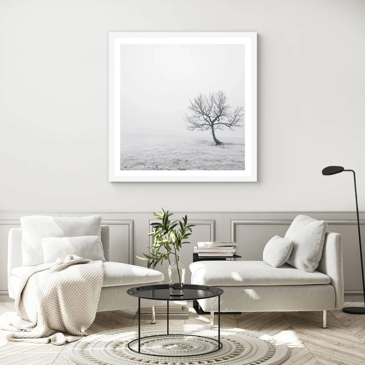 Plakát v bílém rámu - Proti nicotě - 30x30 cm