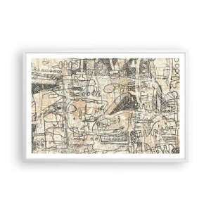 Plakát v bílém rámu - Čeká na rozluštění - 91x61 cm