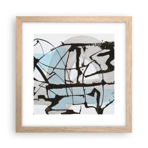 Plakát v rámu světlý dub - Přesto modrá - 30x30 cm