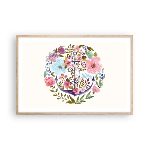 Plakát v rámu světlý dub - Námořníkův hezký sen - 91x61 cm