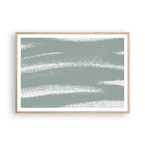 Plakát v rámu světlý dub - Abstrakce v zimním stylu - 100x70 cm