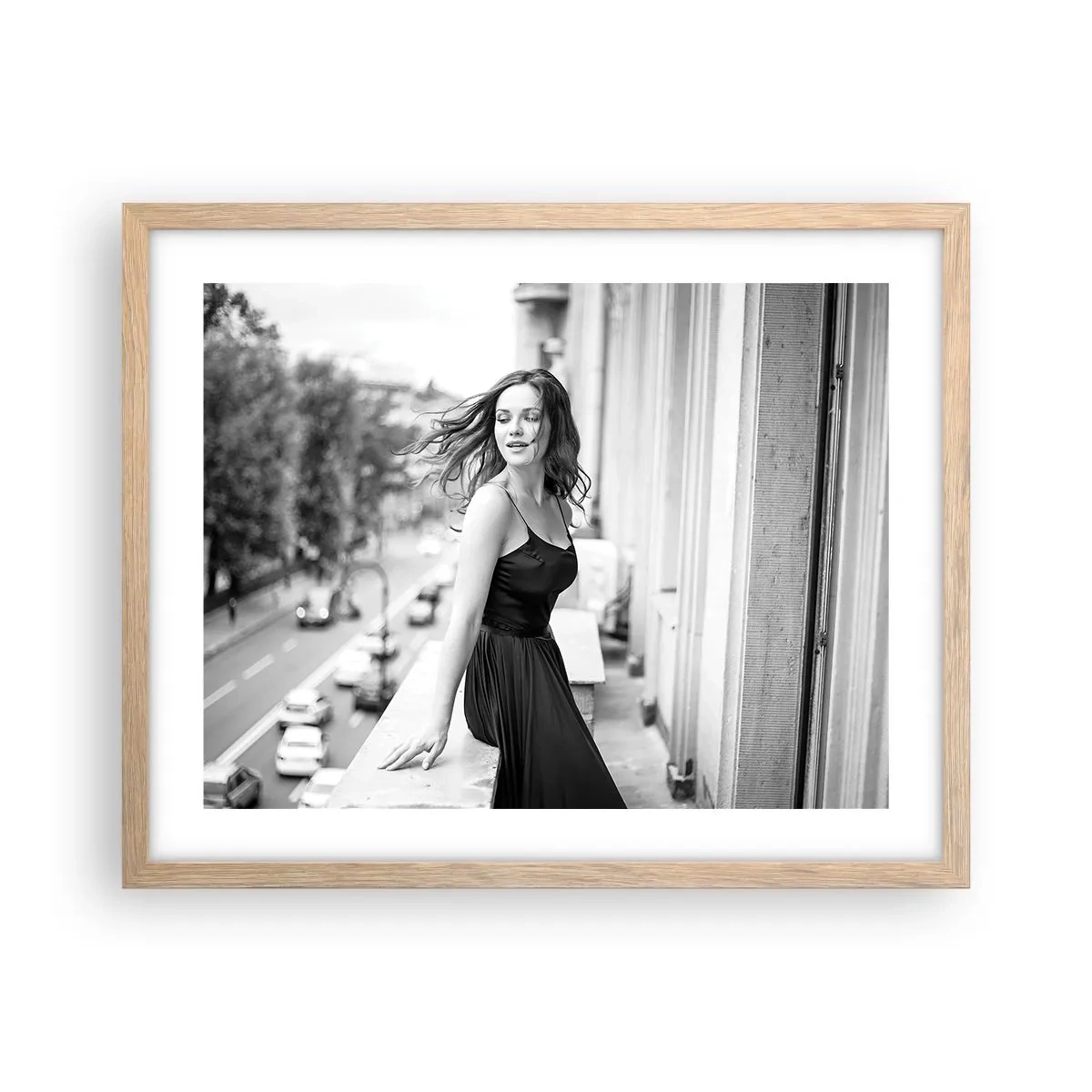 Plakát v rámu světlý dub - Určitě Pařížanka - 50x40 cm