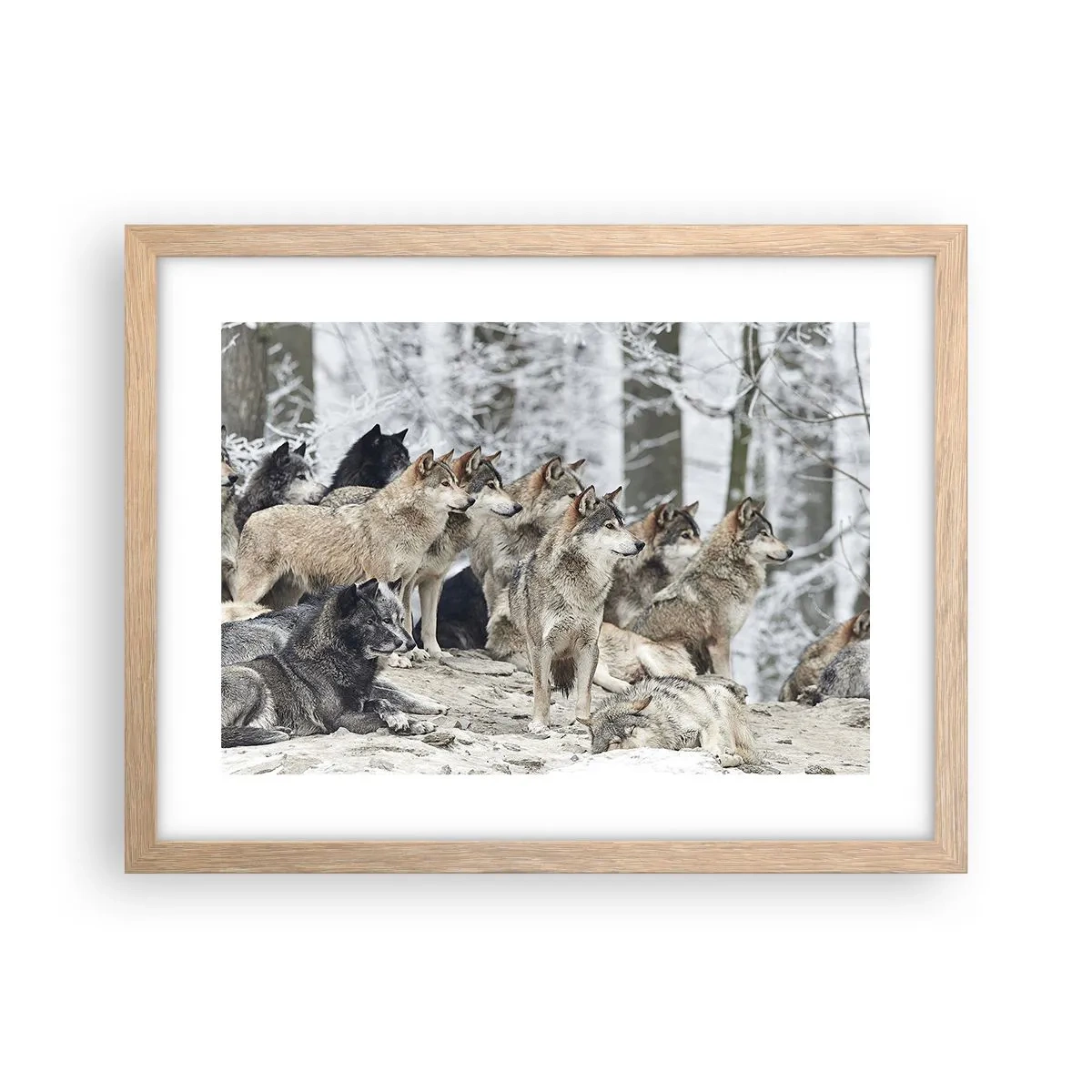 Plakát v rámu světlý dub - Rodina a přátelé - 40x30 cm