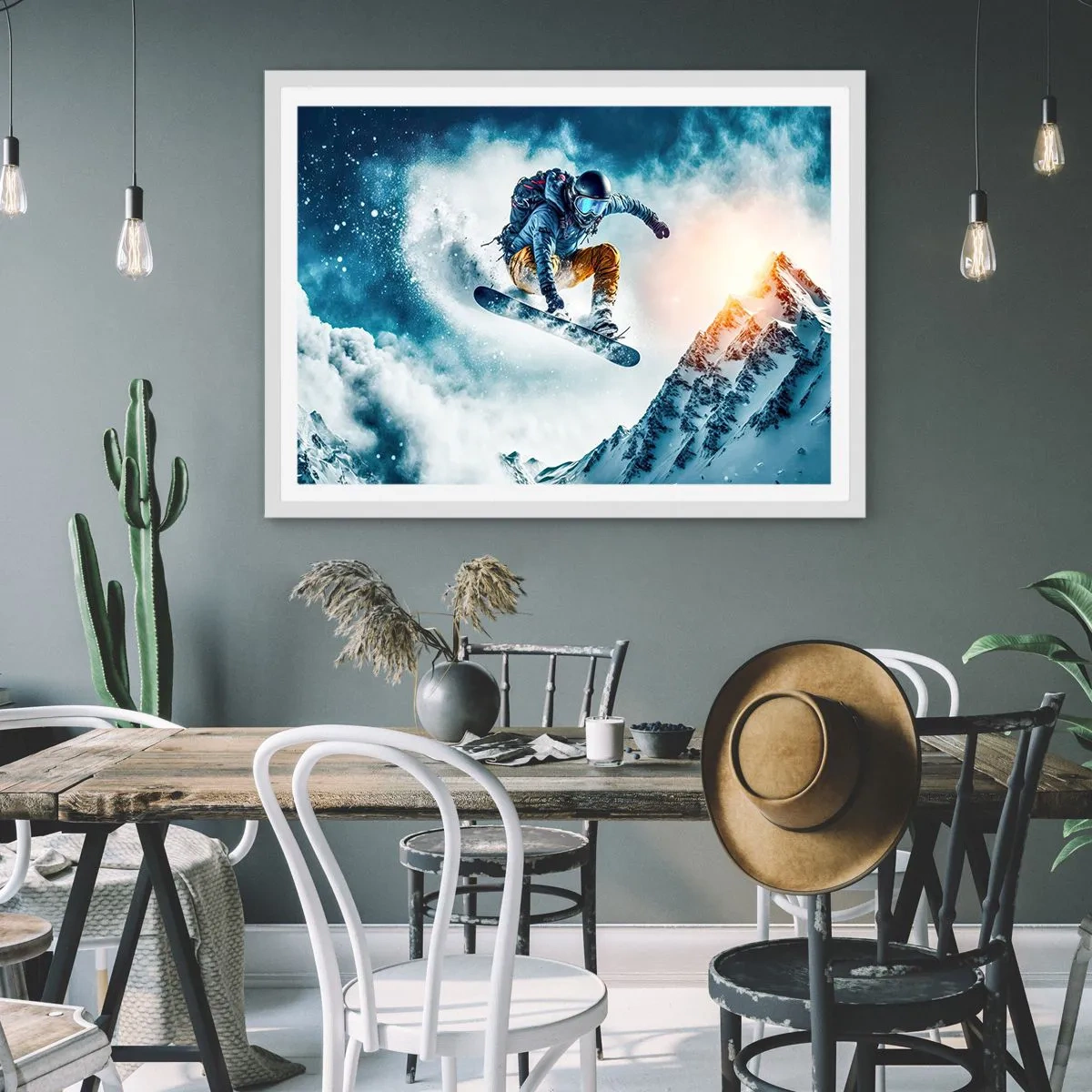 Plakát v bílém rámu - Extrémní emoce - 50x40 cm