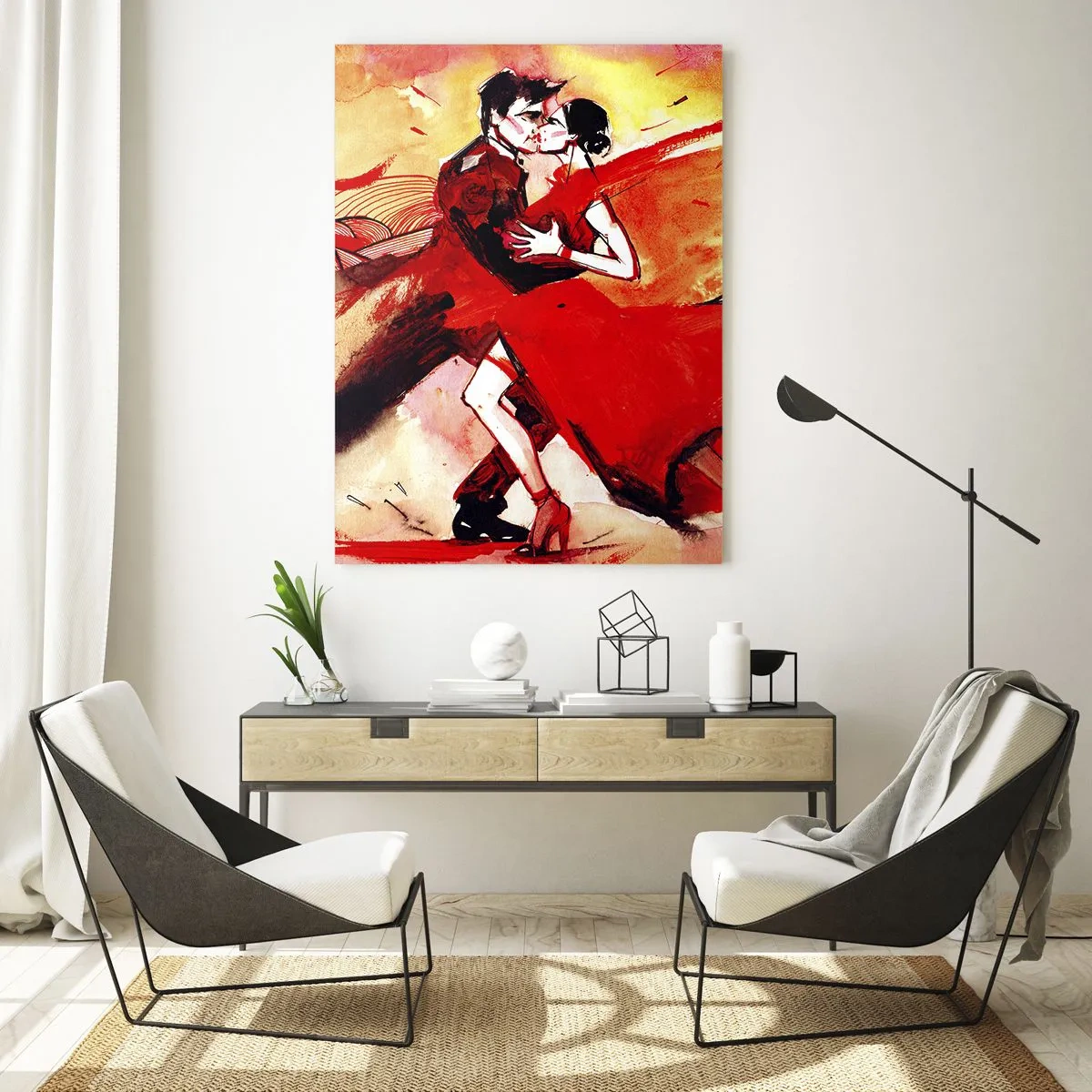 Obraz na skle - Purpurový rytmus náruživostí - 70x100 cm